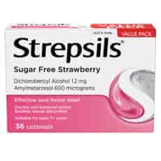 Strepsils Sugar Free Strawberry Flavour Lozenges