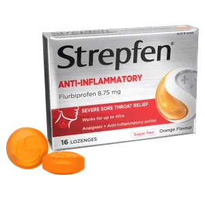 Strepfen Anti-Inflammatory Sugar Free Orange 16 Lozenges