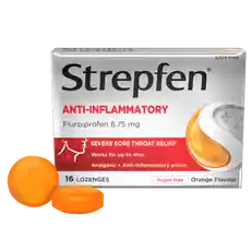 Strepfen Anti-Inflammatory Sugar Free Orange 16 Lozenges