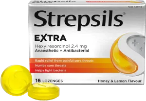 Strepsils Extra Honey and Lemon Flavour Anaesthetic Lozenges