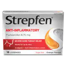 Strepfen Anti-Inflammatory Sugar Free Orange 16 Lozenges