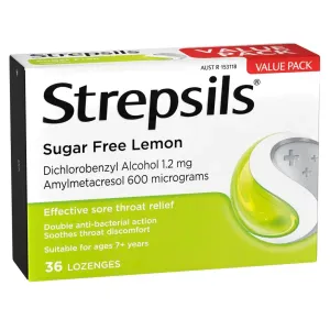 Strepsils Sugar Free Lemon Flavour Lozenges