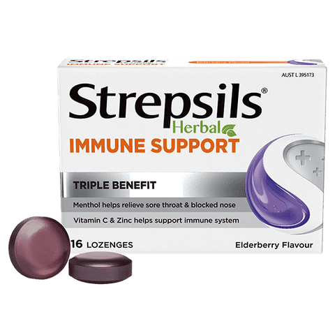 Strepsils Herbal Immune Support Lozenges Elderberry