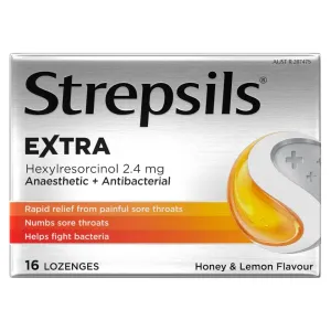 Strepsils Extra Honey and Lemon Flavour Anaesthetic Lozenges