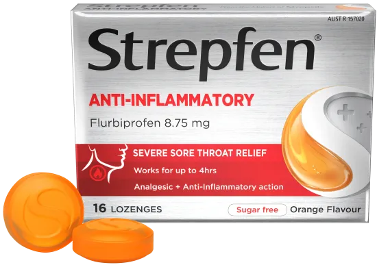 Strepfen Anti-Inflammatory Sugar Free Orange 16 Lozenges