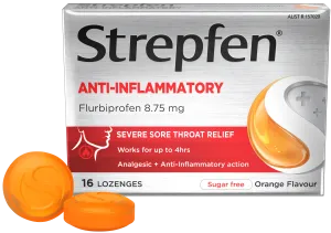 Strepfen Anti-Inflammatory Sugar Free Orange 16 Lozenges