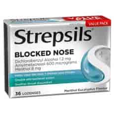 Strepsils Plus Blocked Nose Menthol Eucalytus Flavour Lozenges