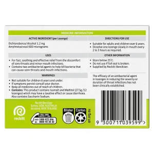 Strepsils Sugar Free Lemon Flavour Lozenges