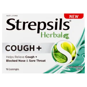 Strepsils Herbal Cough Lozenges Fresh Menthol