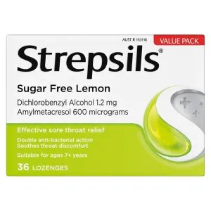 Strepsils Sugar Free Lemon Flavour Lozenges
