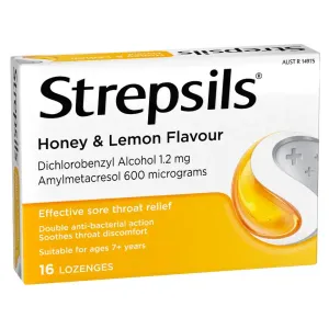 Strepsils Sore Throat Relief Honey & Lemon Flavour Lozenges