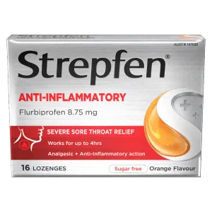 Strepfen Anti-Inflammatory Sugar Free Orange 16 Lozenges