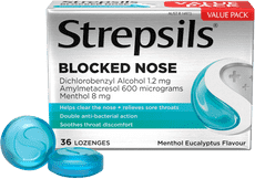 Strepsils Plus Blocked Nose Menthol Eucalytus Flavour Lozenges