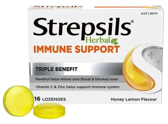 Strepsils Herbal Immune Support Lozenges Honey Lemon