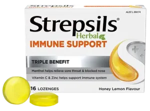 Strepsils Herbal Immune Support Lozenges Honey Lemon