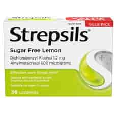 Strepsils Sugar Free Lemon Flavour Lozenges