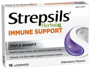Strepsils Herbal Immune Support Lozenges Elderberry