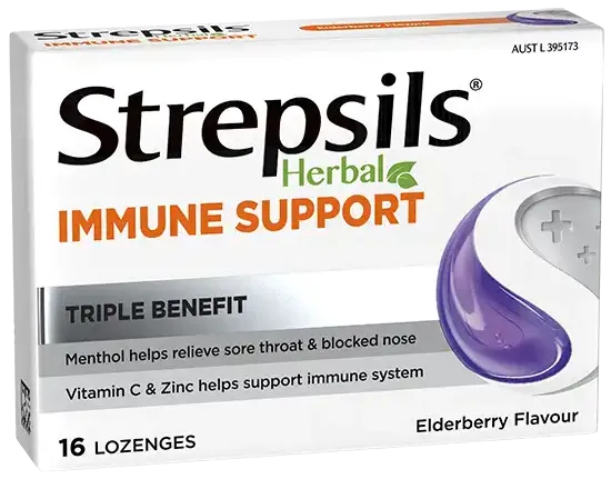 Strepsils Herbal Immune Support Lozenges Elderberry