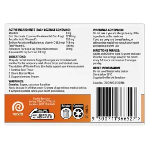 Strepsils Herbal Immune Support Lozenges Honey Lemon