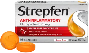 Strepfen Anti-Inflammatory Sugar Free Orange 16 Lozenges