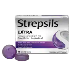 Strepsils Extra Blackcurrant Flavour Anaesthetic Lozenges