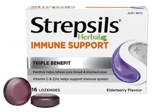 Strepsils Herbal Immune Support Lozenges Elderberry
