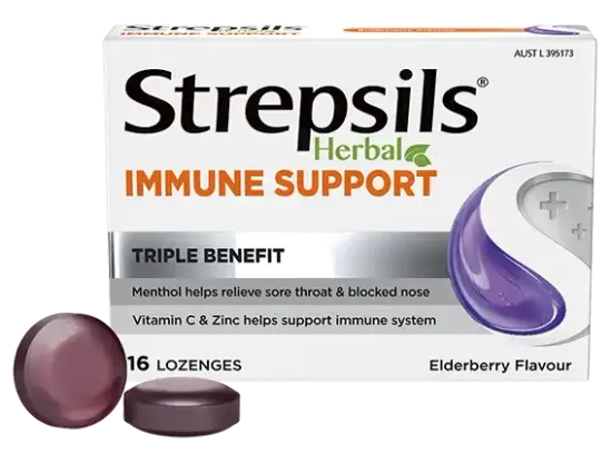 Strepsils Herbal Immune Support Lozenges Elderberry
