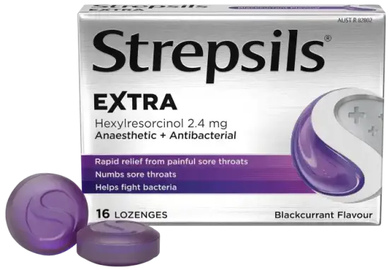 Strepsils Extra Blackcurrant Flavour Anaesthetic Lozenges