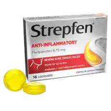 Strepfen Anti-Inflammatory Lozenges Honey & Lemon 16s