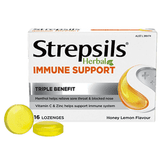 Strepsils Herbal Immune Support Lozenges Honey Lemon