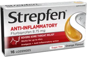 Strepfen Anti-Inflammatory Sugar Free Orange 16 Lozenges